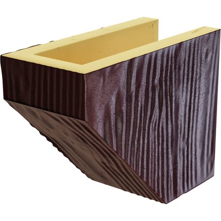 Ekena Millwork Kit w/ Ashford Corbels, Premium Mahogany, 6"H  x 10"D x 36"W Sandblasted Faux Wood Fireplace ManteL MANUSD06X10X36ASZM